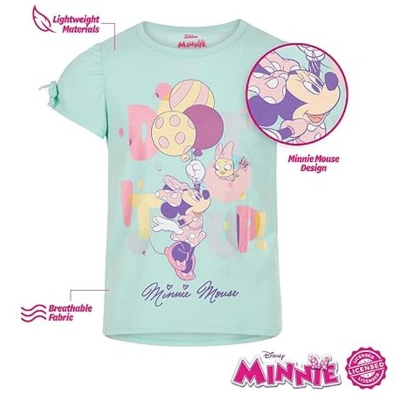 Disney Minnie Girls Cotton graphic T-Shirts 4 Pack - size 6 - Picture 3 of 13